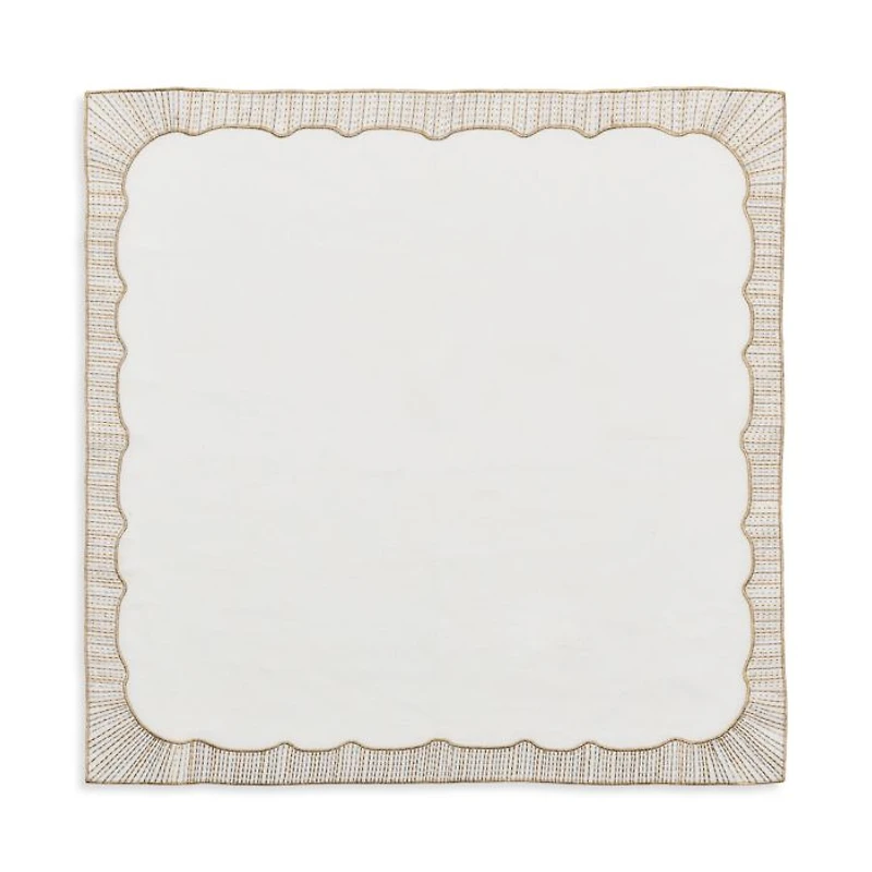 Frame Napkin in White, Gold & Silver