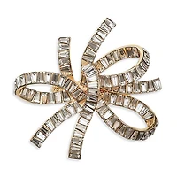 Jeweled Bow Napkin Ring in Gold & Crystal, Set of 4 in a Gift Box