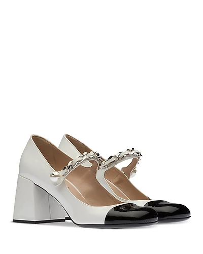Miu Miu Women's Cap Toe Mary Jane Pumps
