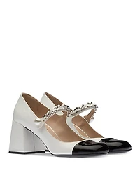 Miu Miu Women's Cap Toe Mary Jane Pumps