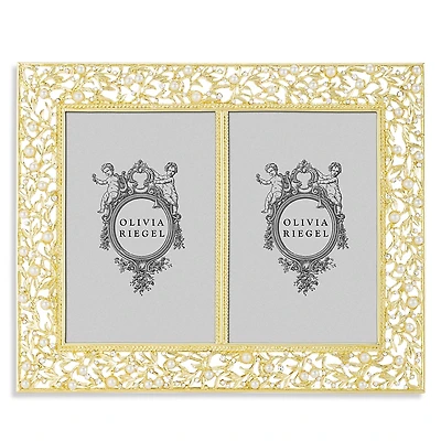 Olivia Riegel Gold Tone Double Frame, 4 x 6