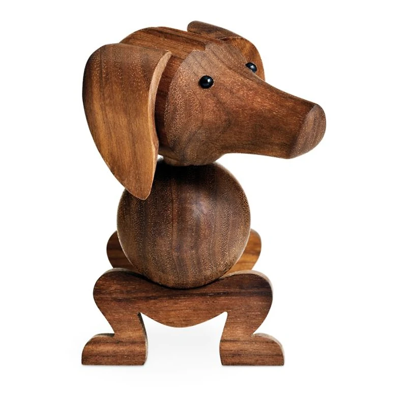Walnut Dachshund Dog Figure