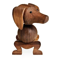 Walnut Dachshund Dog Figure
