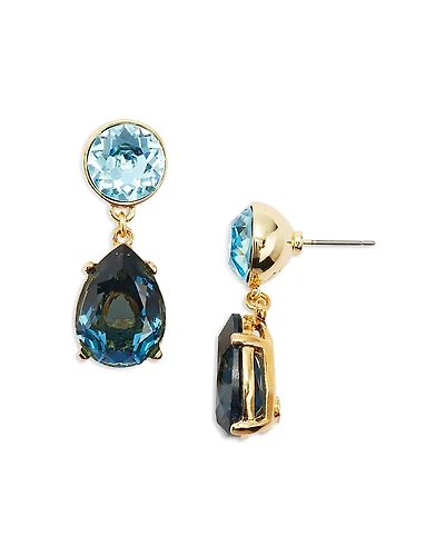 Kenneth Jay Lane Blue Tonal Stone Drop Earrings