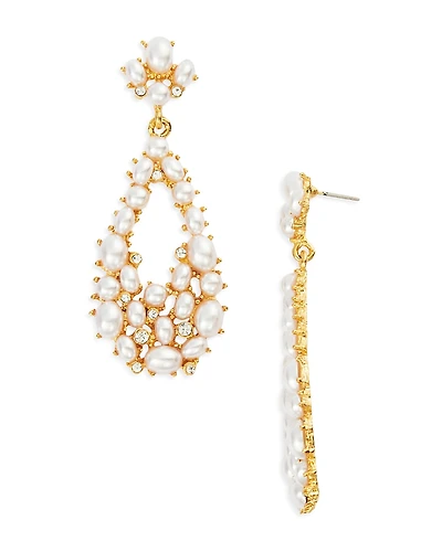 Kenneth Jay Lane Imitation Pearl Cluster Drop Earrings
