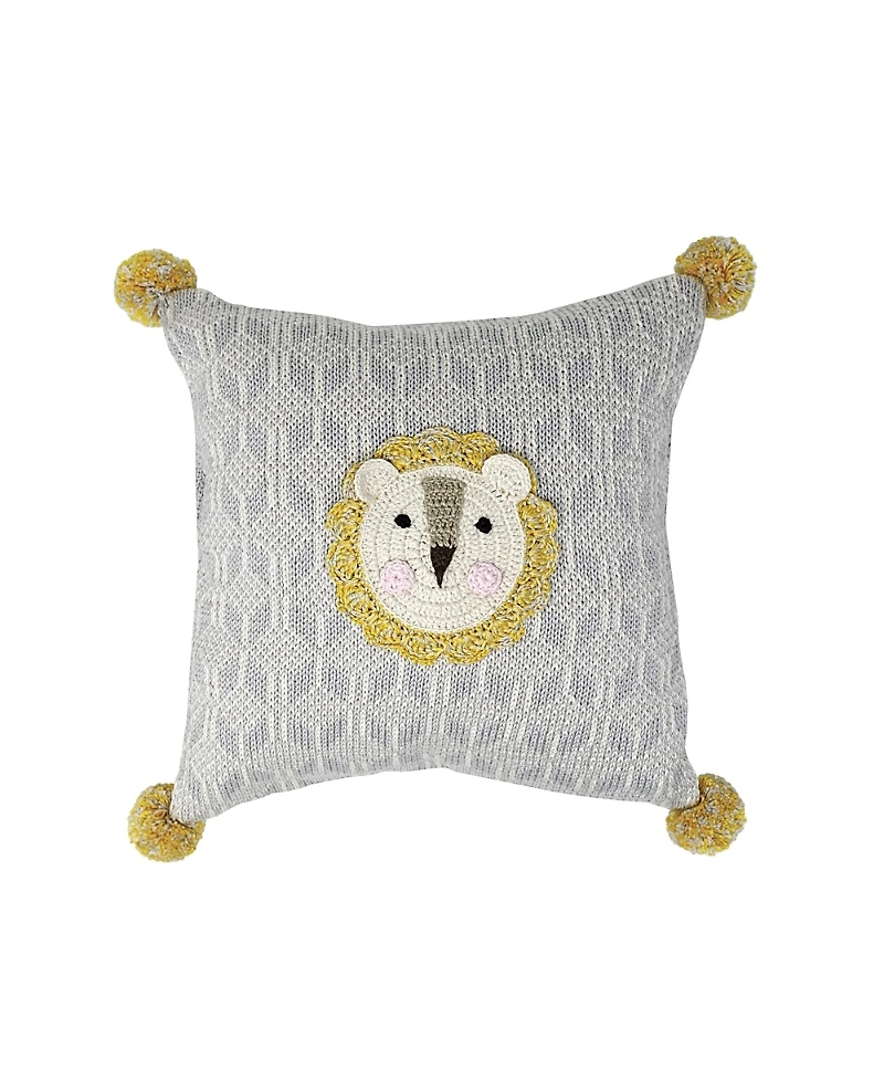 Melange Collection Lion Pillow, 10 x 10