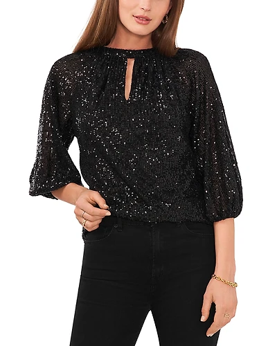 Vince Camuto Raglan Sleeve Sequin Top