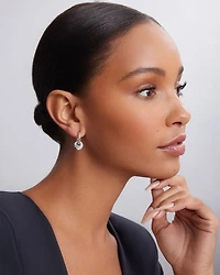 Sterling Silver Signature Caviar Fluted Disc Hoop Earrings