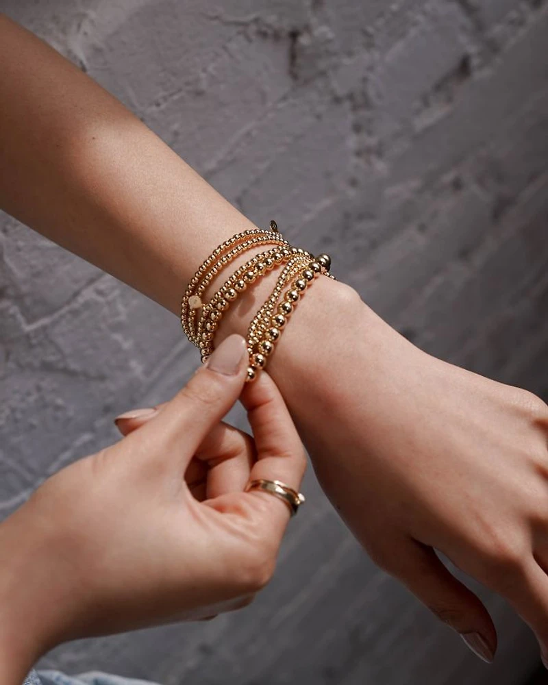 14K Yellow Gold Bead Bracelet