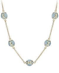 L. Klein 18K Yellow Gold Prisma Aquamarine Crossover Collar Necklace, 16-18