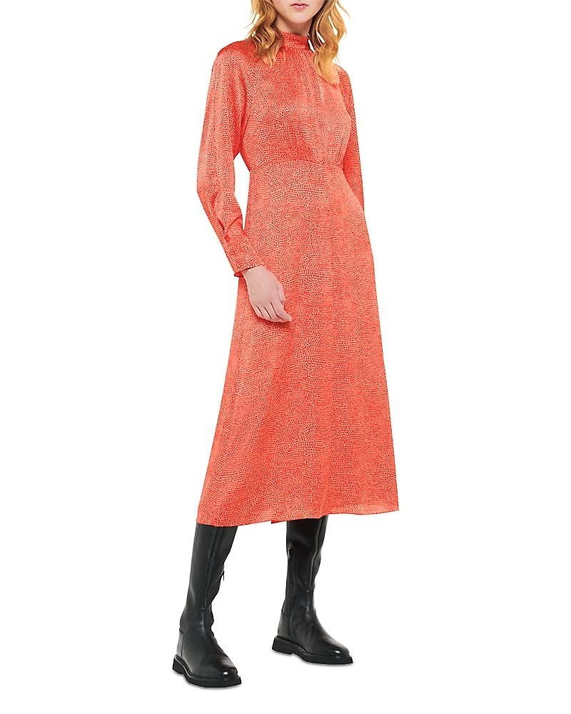 Whistles Pebble Spot Print Midi Dress