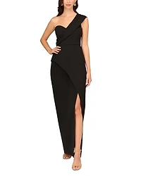 Aidan Mattox Asymmetric One Shoulder Column Gown