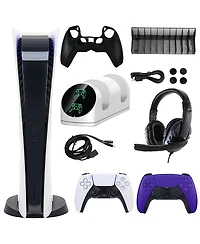 Sony PS5 Digital Console with Extra Purple Dualsense Controller and Accessories Kit