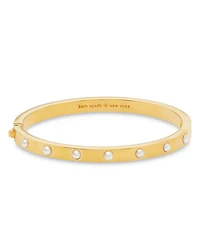 Set in Stone Imitation Pearl Hinged Bangle Bracelet