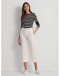 Cotton Long Sleeve Striped Tee