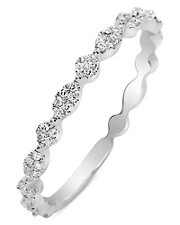 14K White Gold Diamond Curve Ring