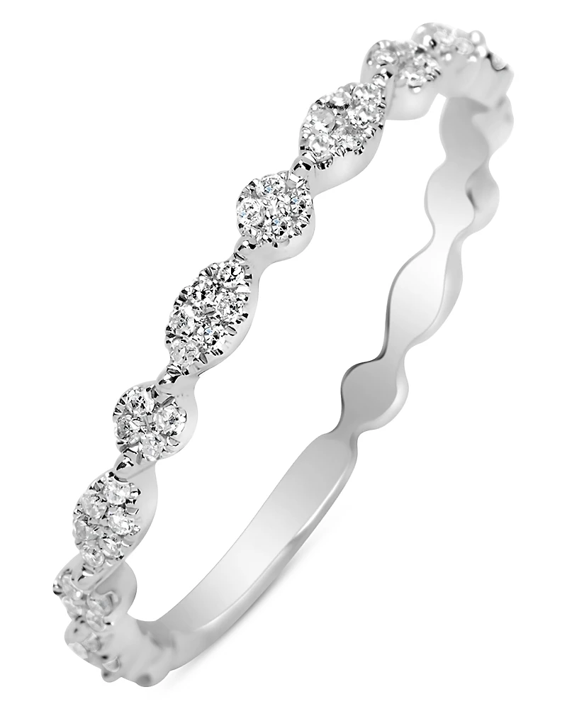 Meira T 14K White Gold Diamond Curve Ring