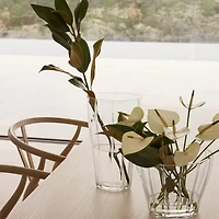 Clear Low Reed Vase