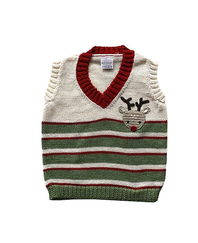 Melange Collection Unisex Knit Reindeer Vest