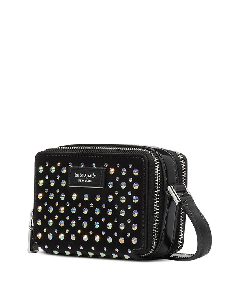 Double Zip Micro Embellished Crossbody