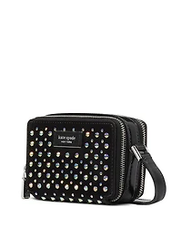 Double Zip Micro Embellished Crossbody