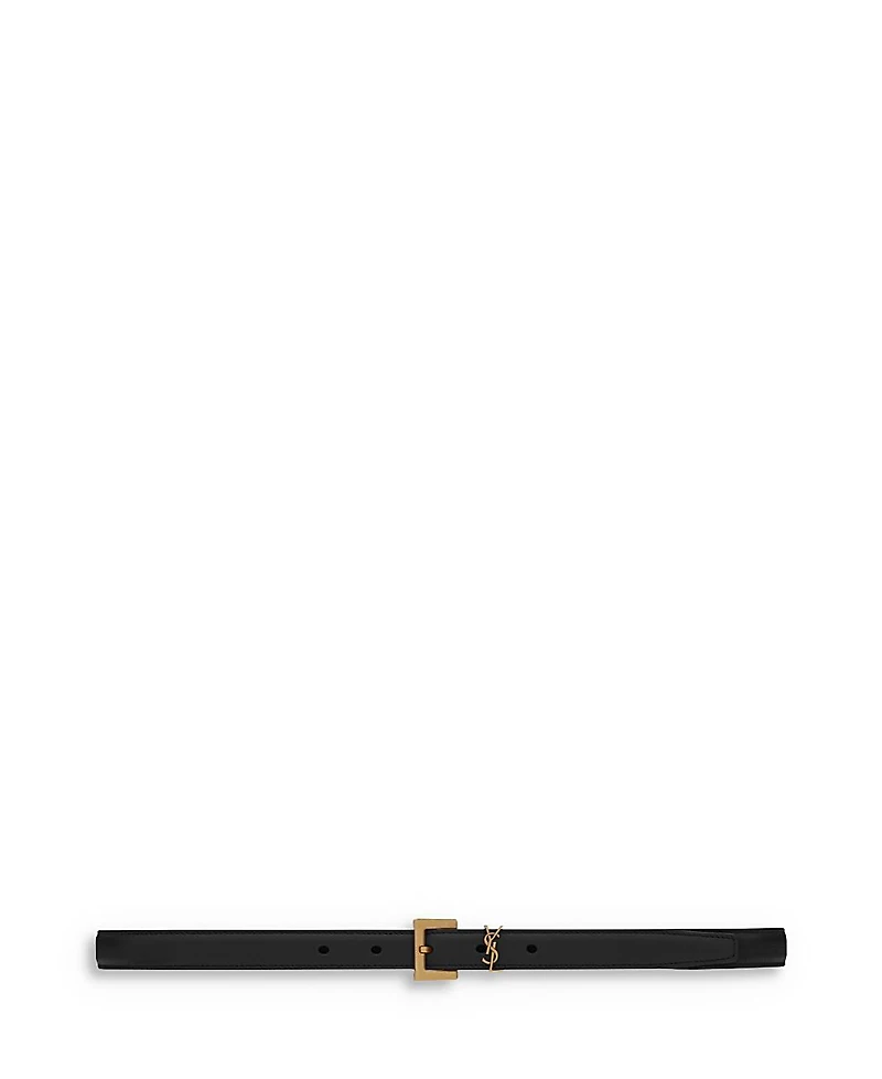 Saint Laurent Cassandre Thin Belt with Square Buckle