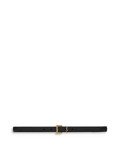 Saint Laurent Cassandre Thin Belt with Square Buckle