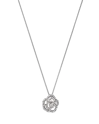 Bloomingdale's Fine Collection Diamond Rose Flower Openwork Pendant Necklace