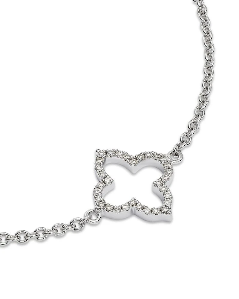 Diamond Clover Station Collection Bracelet 14K Gold, 0.38 tcw