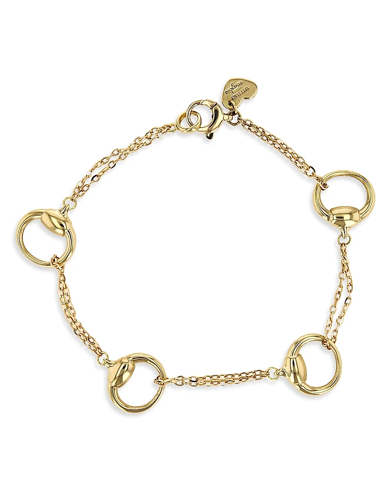 Alberto Milani 18K Yellow Gold Via Caneva Single Strand Horsebit Link Bracelet