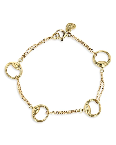 Alberto Milani 18K Yellow Gold Via Caneva Single Strand Horsebit Link Bracelet