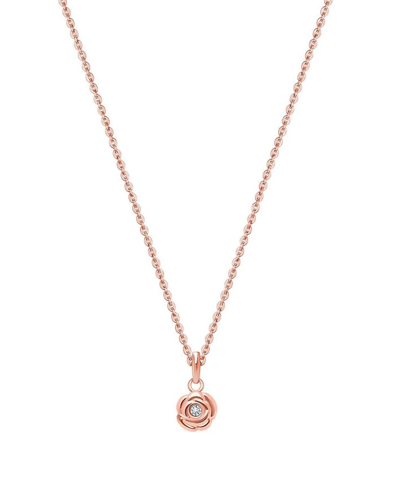 Children's 14K Gold Blushing Rose Girls' 12-14" Necklace