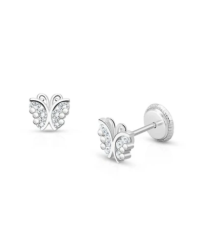 Girls' 14K Gold Curly Butterfly Studs Screw Back Earrings - Baby, Little Kid, Big Kid
