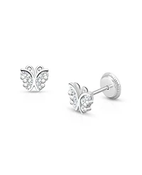 Girls' 14K Gold Curly Butterfly Studs Screw Back Earrings - Baby, Little Kid, Big Kid