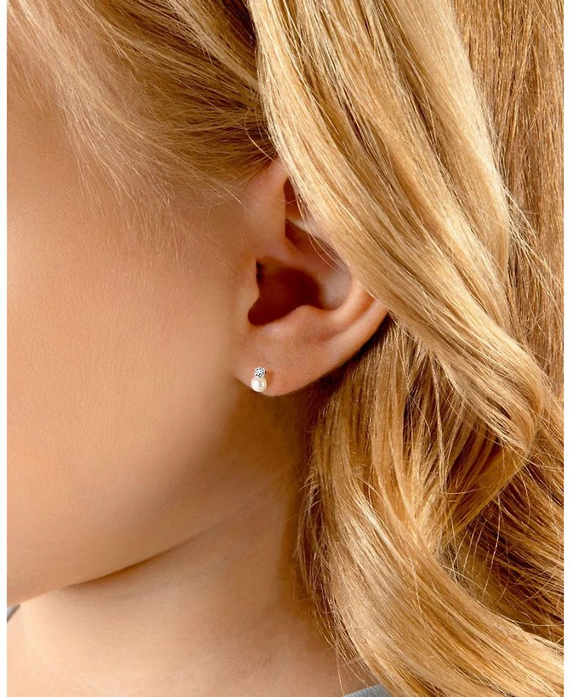 Girls' 14K Gold 3mm Cultured Pearl Drop Studs Screw Back Earrings - Baby, Little Kid, Big Kid