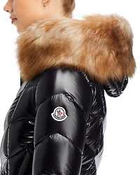 Marre Down Puffer Coat with Shearling Trim