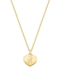Girls' 14K Gold Baby Heart & Engraved Initial 13-14" Necklace - Children
