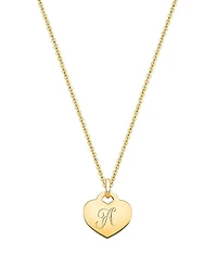 Tiny Blessings Girls' 14K Gold Baby Heart & Engraved Initial 13-14" Necklace - Children