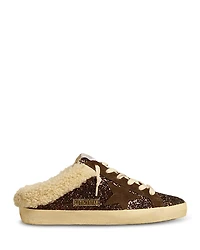 Golden Goose Women's Super-Star Glitter Shearling Mule Sneakers