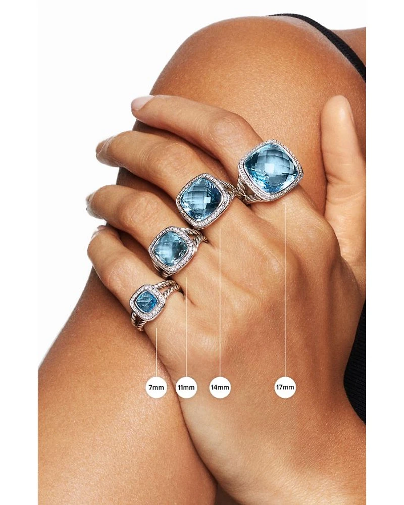 Petite Albion® Ring Sterling Silver with Gemstone and Diamonds, 7mm