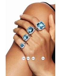 Petite Albion® Ring Sterling Silver with Gemstone and Diamonds, 7mm