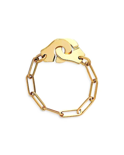 Dinh Van 18K Yellow Gold Menottes Interlocking Chain Link Ring