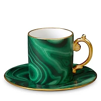 L'Objet Malachite Espresso Cup and Saucer