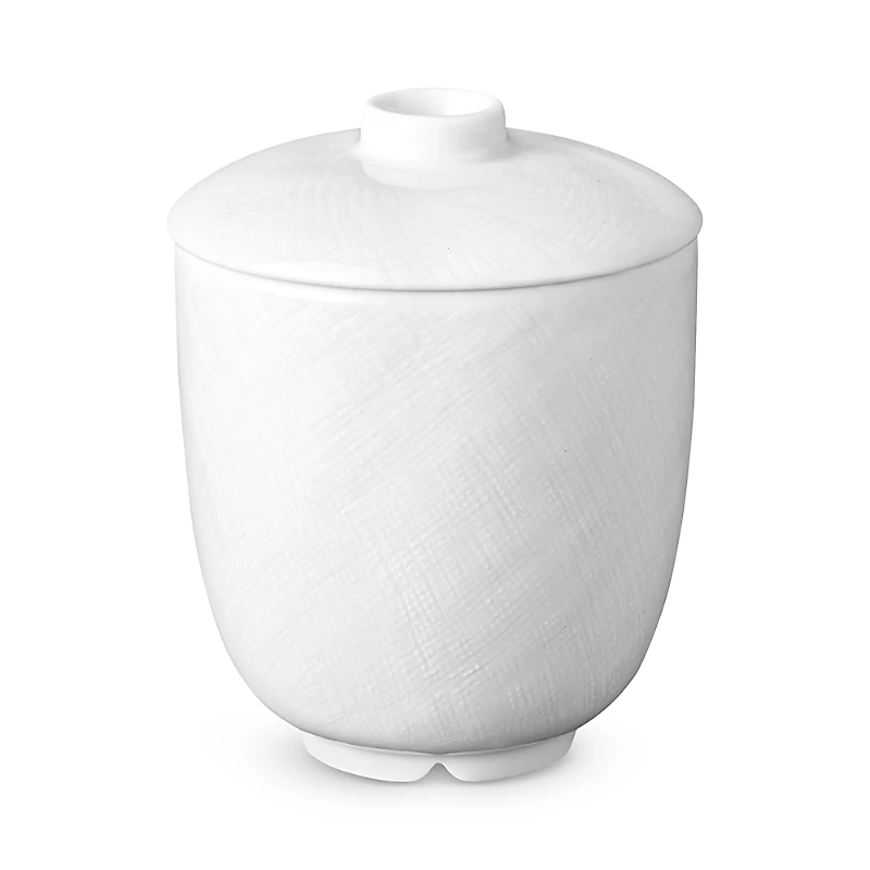 L'Objet Han White Sugar Bowl with Lid