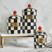 Courtly Check Enamel Canisters