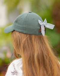 Girls' Horse Bow Baseball Hat in Hunter Green - Baby, Little Kid, Big Kid