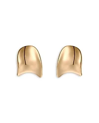 Curved Stud Earrings in 18K Gold Plated or Rhodium Plated