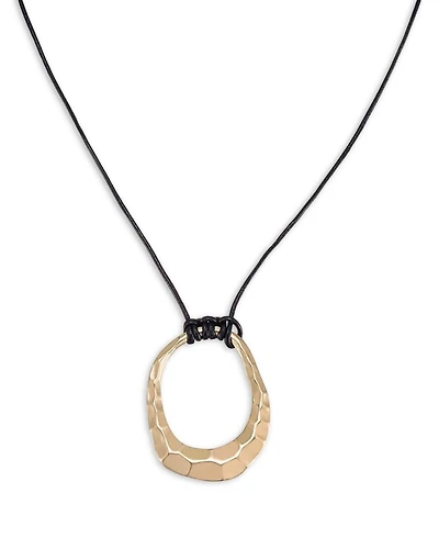 Hammered Loop Pendant Necklace in 18K Gold Plated, 24"