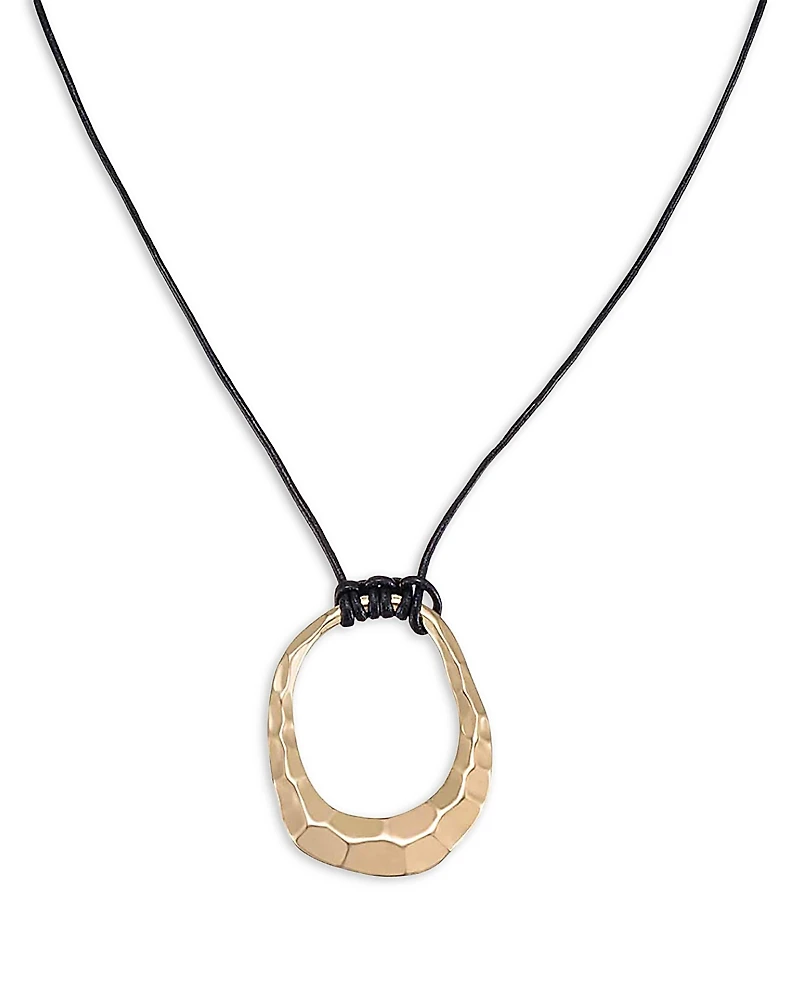 Ettika Hammered Loop Pendant Necklace