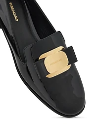 Women's Bow Patent Leather Loafers